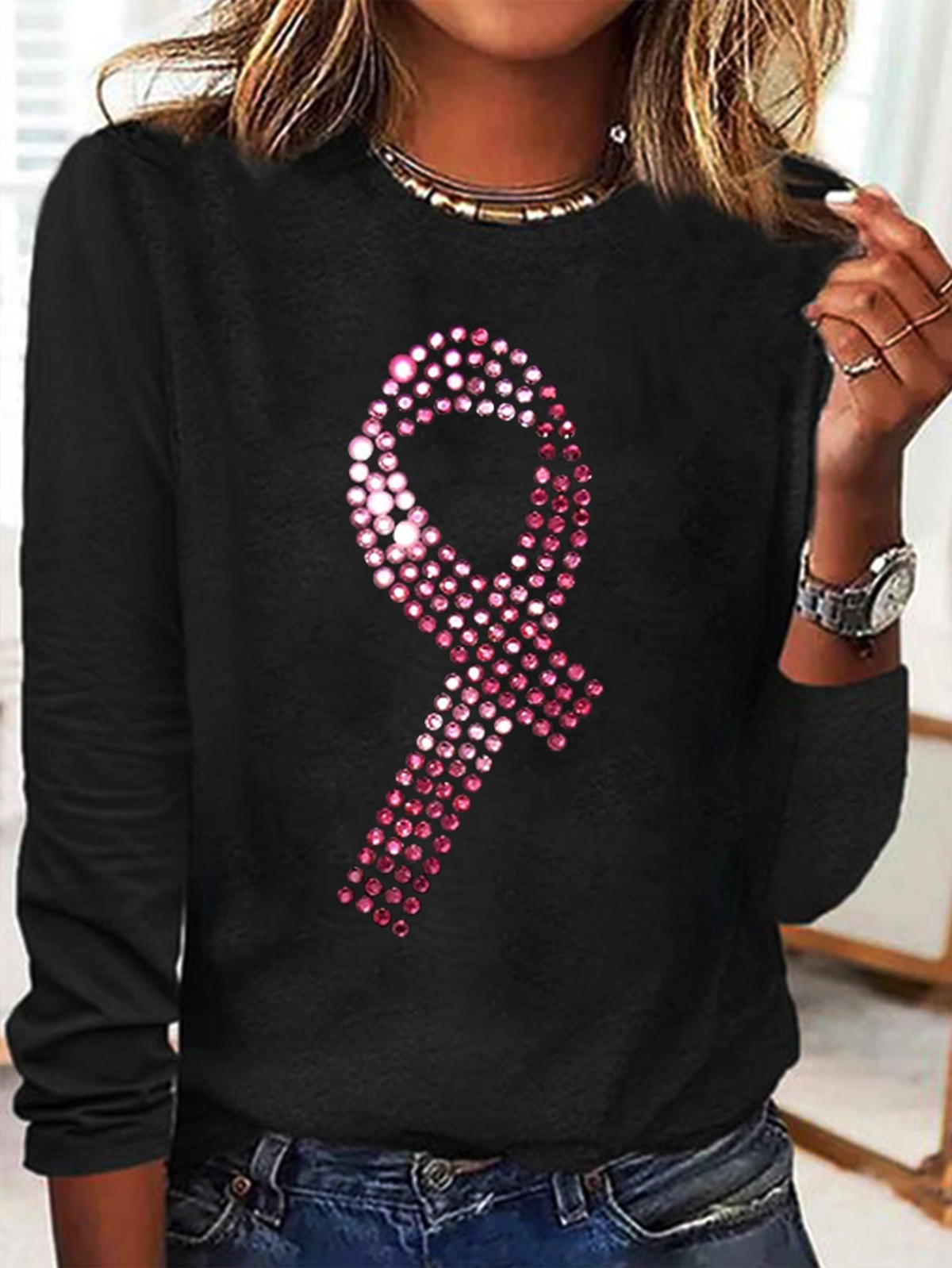 Print Breast Cancer Breast Cancer Awareness Month T-Shirt