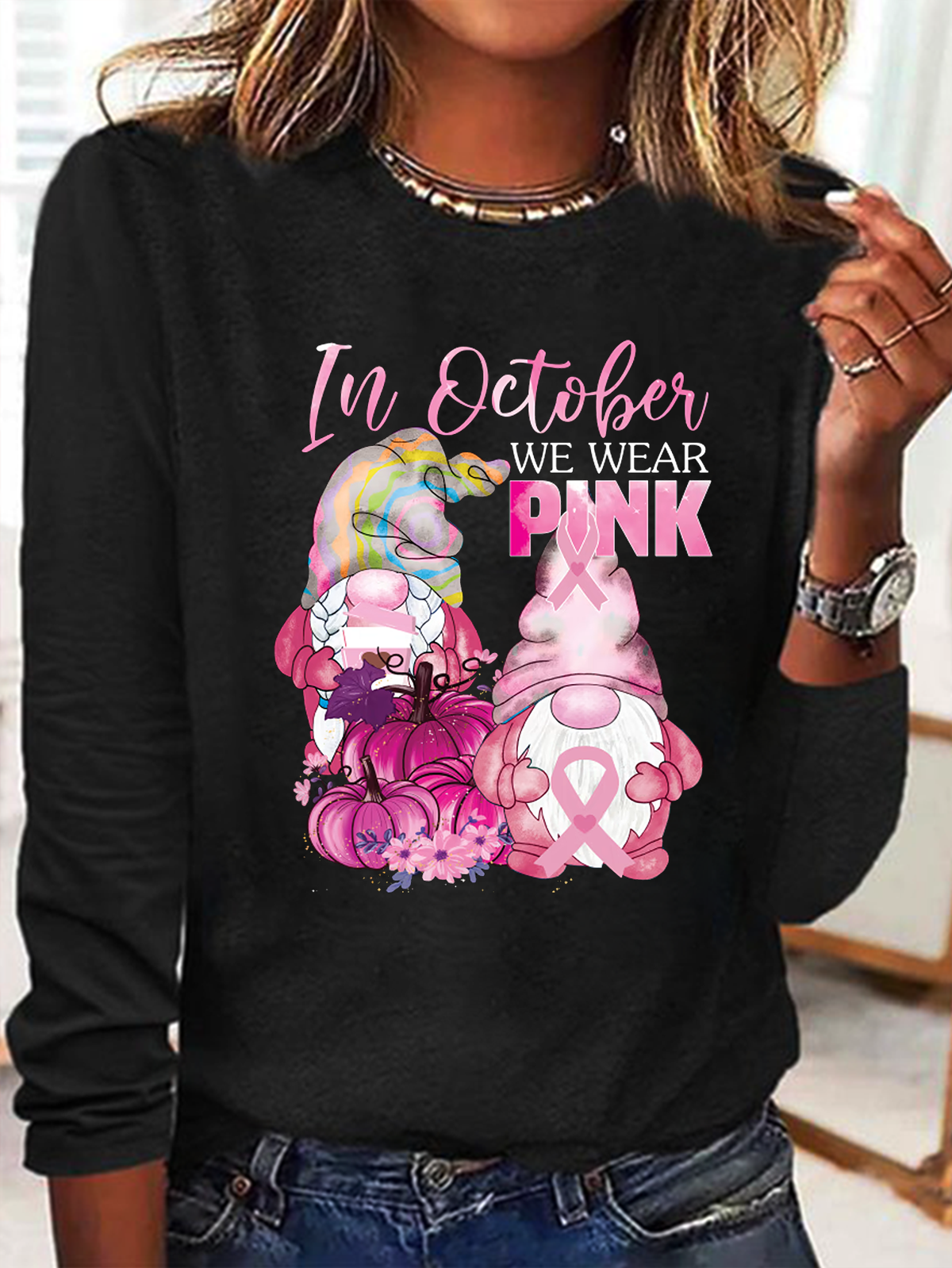 In october we wear pink Breast Cancer Breast Cancer Awareness Month T-Shirt