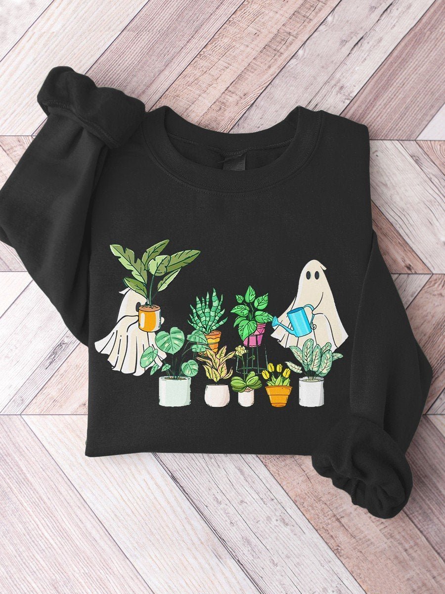 Halloween Ghost Plant witch Halloween  Sweatshirt