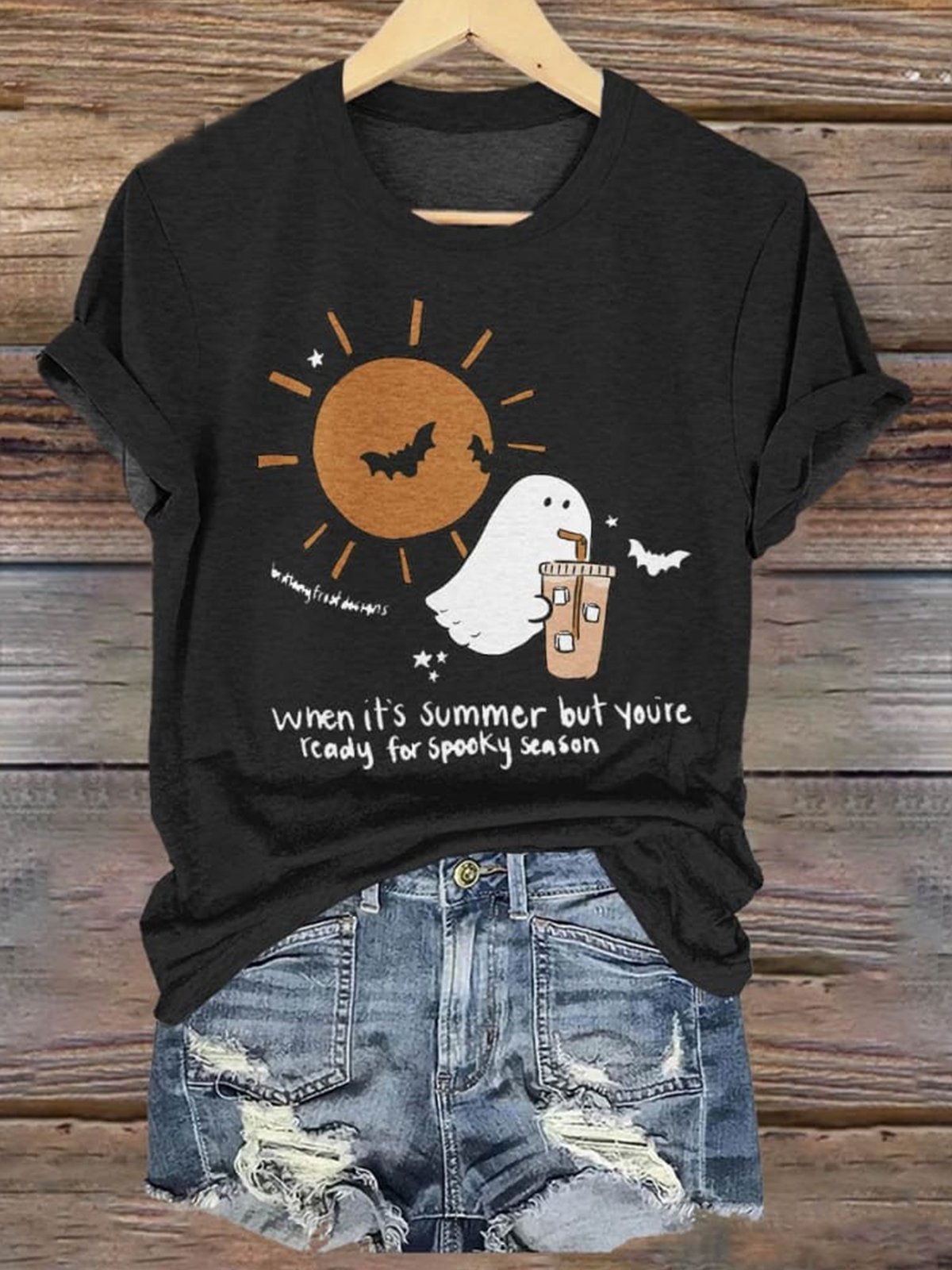 When It's Summer But You're Ready For Spooky Season witch Halloween T-Shirt