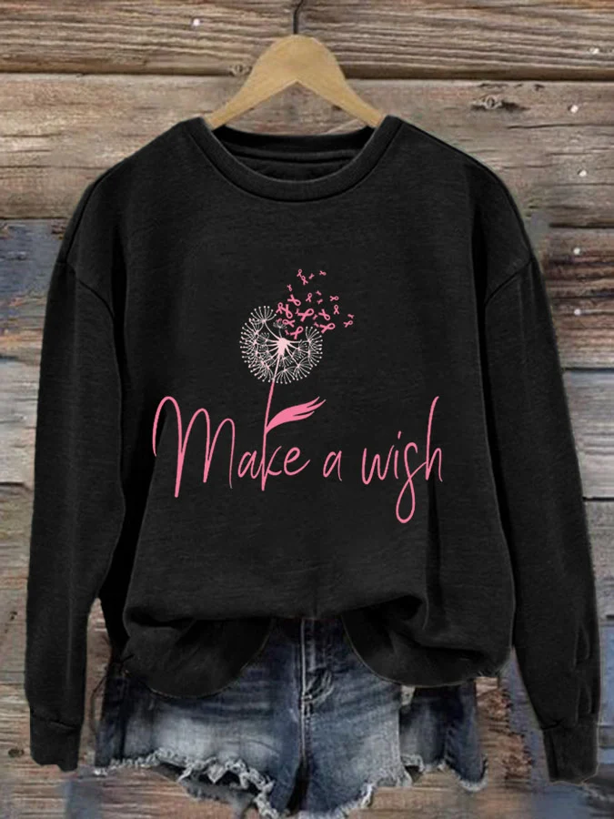 Make A Wish Breast Cancer  Breast Cancer Awareness Month Sweatshirt