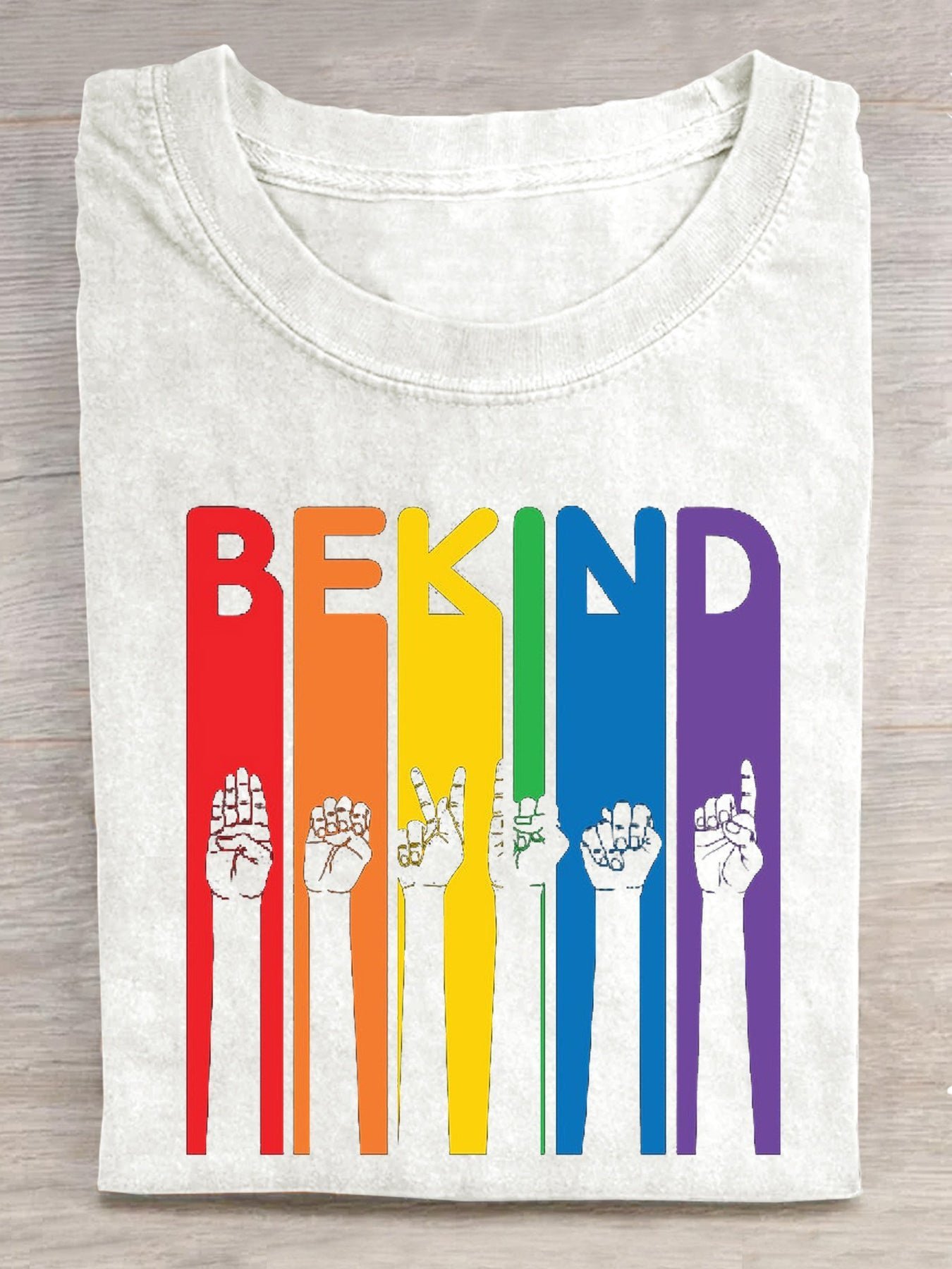 Be Kind Sign Language Kindness Pride Pride Rainbow MDD GAD  Be Kind Mental Health Month NSPW T-Shirt