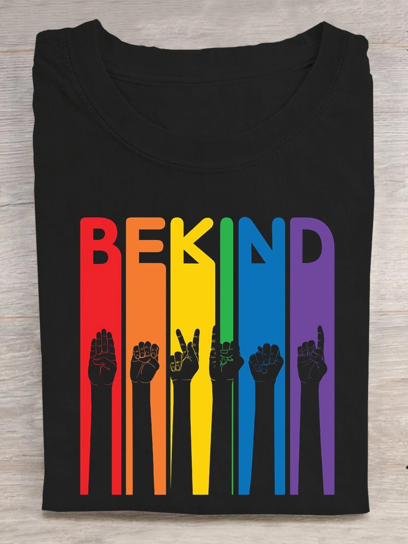 Be Kind Sign Language Kindness Pride Pride Rainbow MDD GAD  Be Kind Mental Health Month NSPW T-Shirt