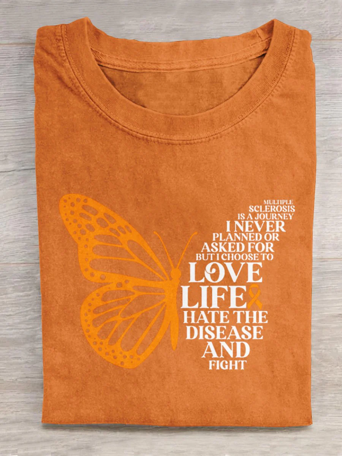 Multiple Sclerosis Awareness Butterfly And Texts Graphic MS Multiple sclerosis World MS Day T-Shirt