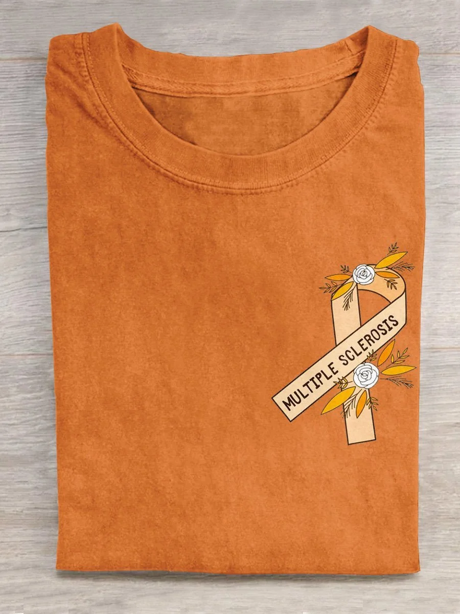 Multiple Sclerosis Awareness Ribbon Graphic Printed  MS Multiple sclerosis World MS Day T-Shirt