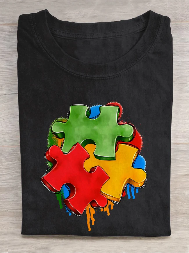 Autism Puzzle Piece Autism Awareness ASD WAAD Autism Awareness Month T-Shirt