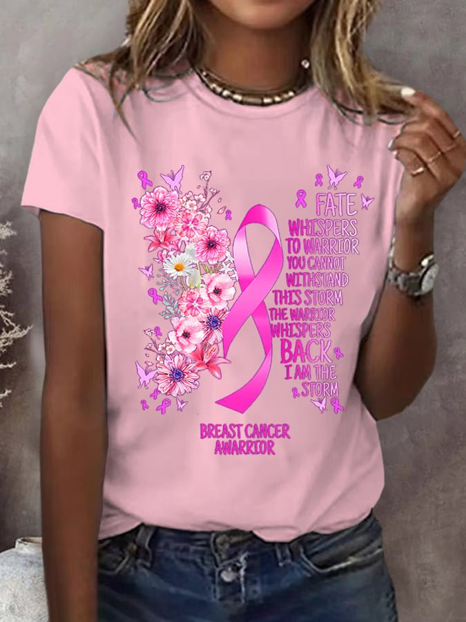 Women's Pink Ribbon Breast Cancer Breast Cancer Awareness Month  T-Shirt