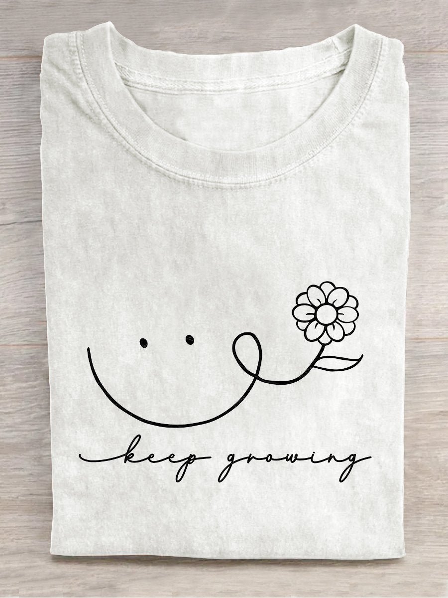 Keep Growing Smile Mental Be Kind Mental Health Month NSPW  MDD GAD  T-Shirt